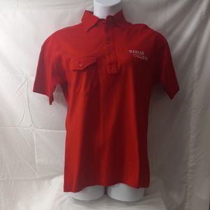 CHAMPION Wabash College Red Polo Shirt Large VTG Retro 80s Blue Tag Polo USA